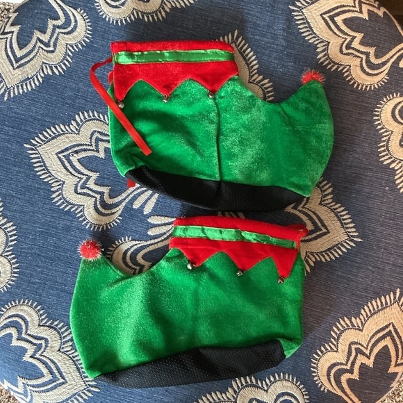 Men’s Christmas Elf costume red green festive holiday party Santa Halloween - Picture 6 of 14